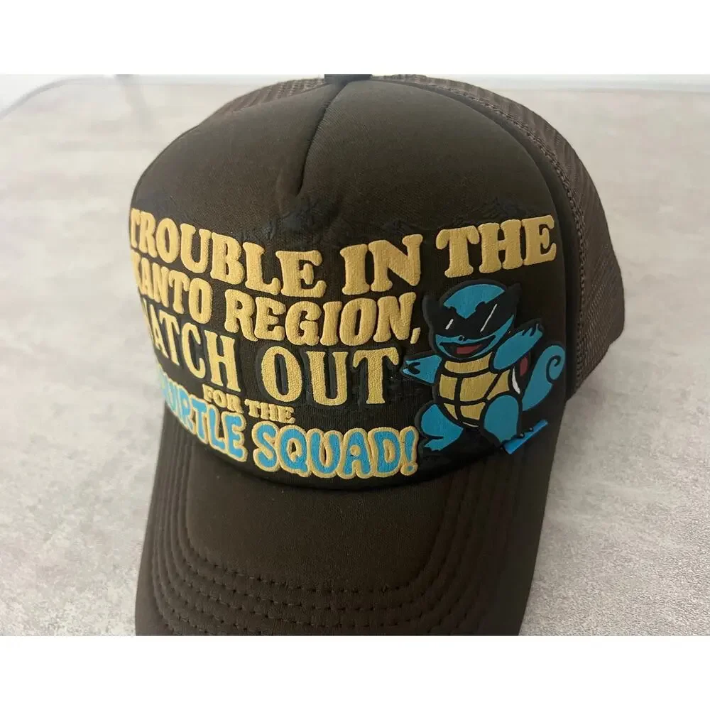 Squirtle Squad Rare Pokemon Brown Trucker Hat Kanto Region MQZI Kapital Japan
